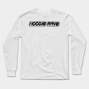 Hoodie Rave Black and White Inverted One-Liner Long Sleeve T-Shirt